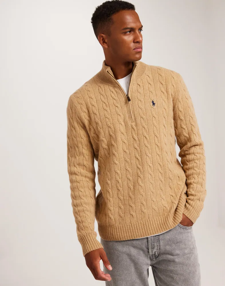 Buy Polo Ralph Lauren LSCABLEHZPP-LONG SLEEVE-PULLOVER Camel