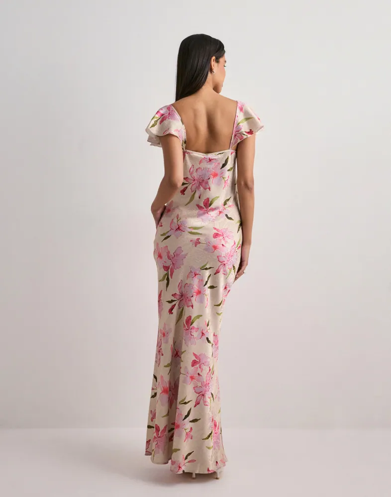 long flowy sleeve dresses Plus Size Flowy Long Sleeve Midi Chiffon Dress