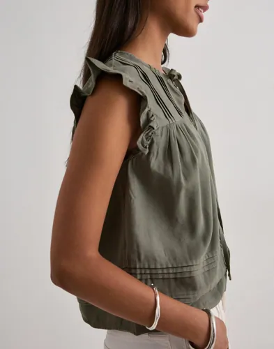 ONLY Onlaris Life Sl Tie Neck Top Wvn Cc toppar dam – bild 3