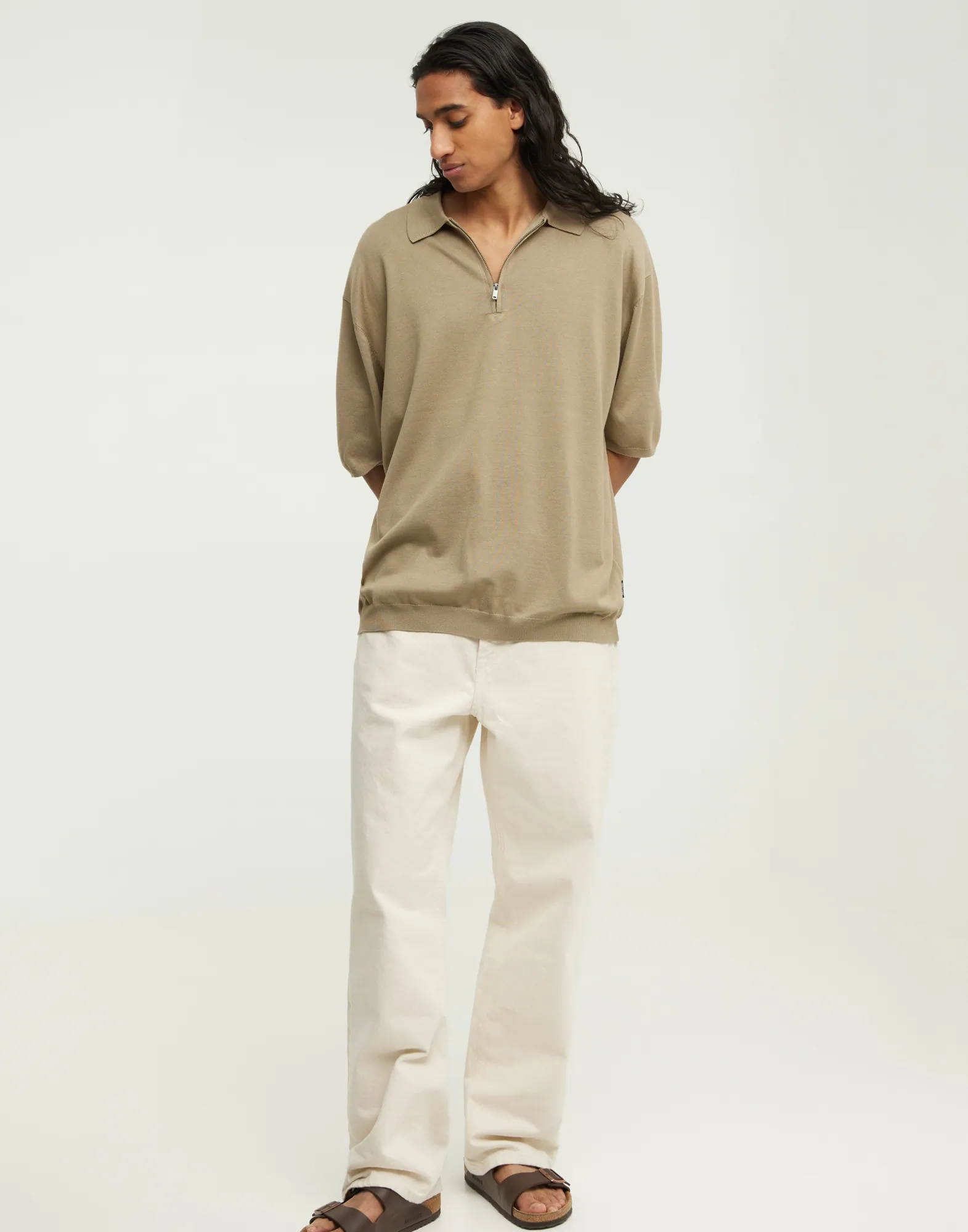 ONSWYLER LIFE SS POLO ZIP RLX KNIT