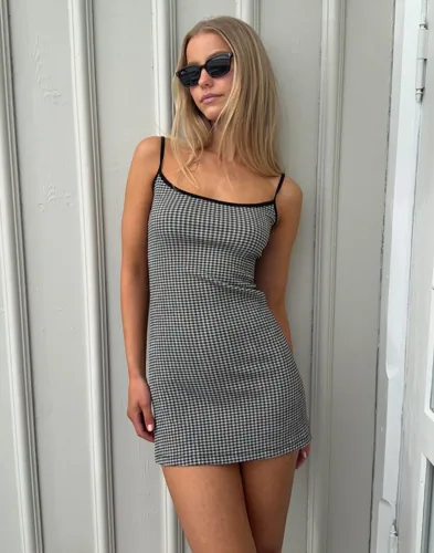 Nelly Checkered Mini Dress korta klänningar dam – bild 2