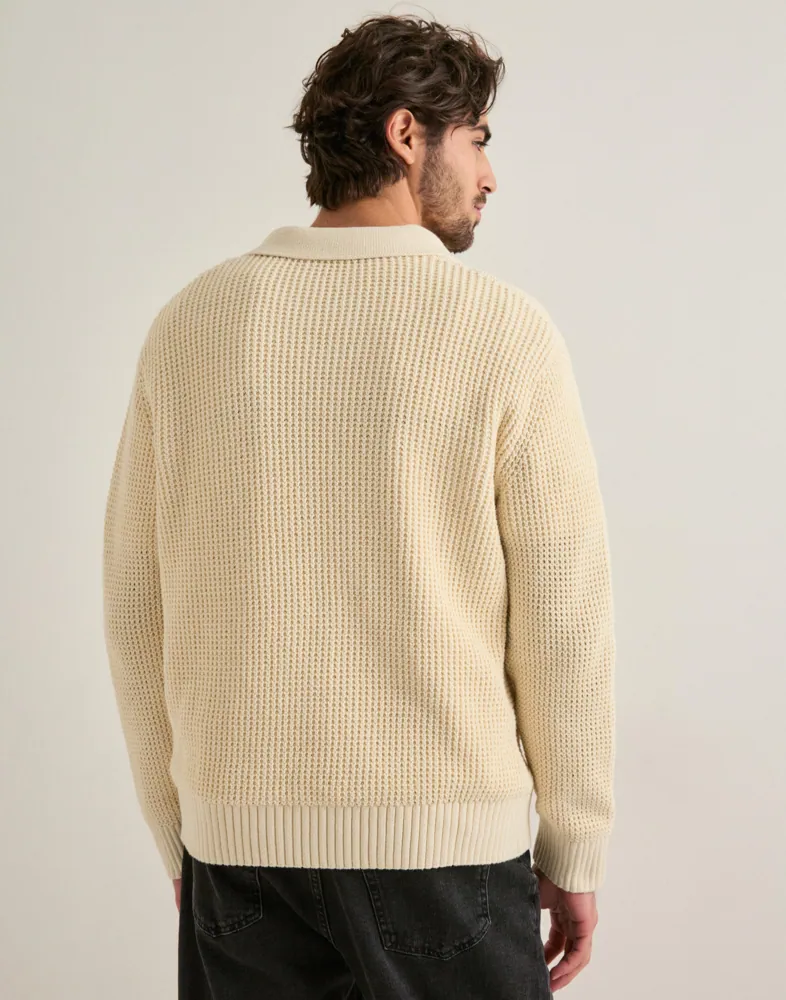 Selected Men Slhdereck Light Knit Relaxed Open P Stickade tröjor herr – bild 3