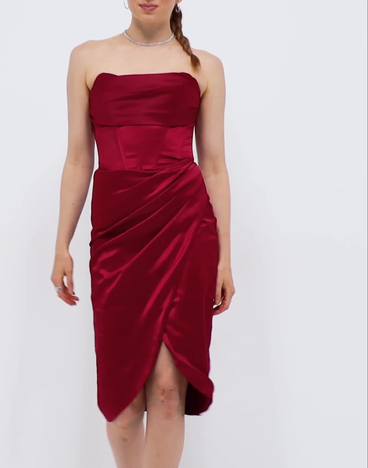Buy Bardot Jamila Corset Dress - Burgundy | Nelly.com