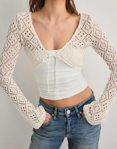 Nelly - Hvid - Crochet LS Bolero