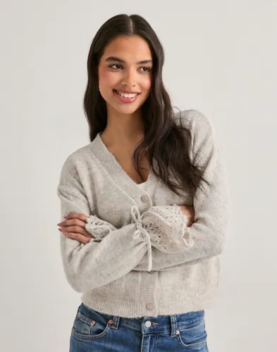 Pieces - Beige - Pcsmilla Ls Knit Cardigan D2D