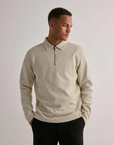 Selected Men Slhmarc Rib Ls Polo Långärmad piké