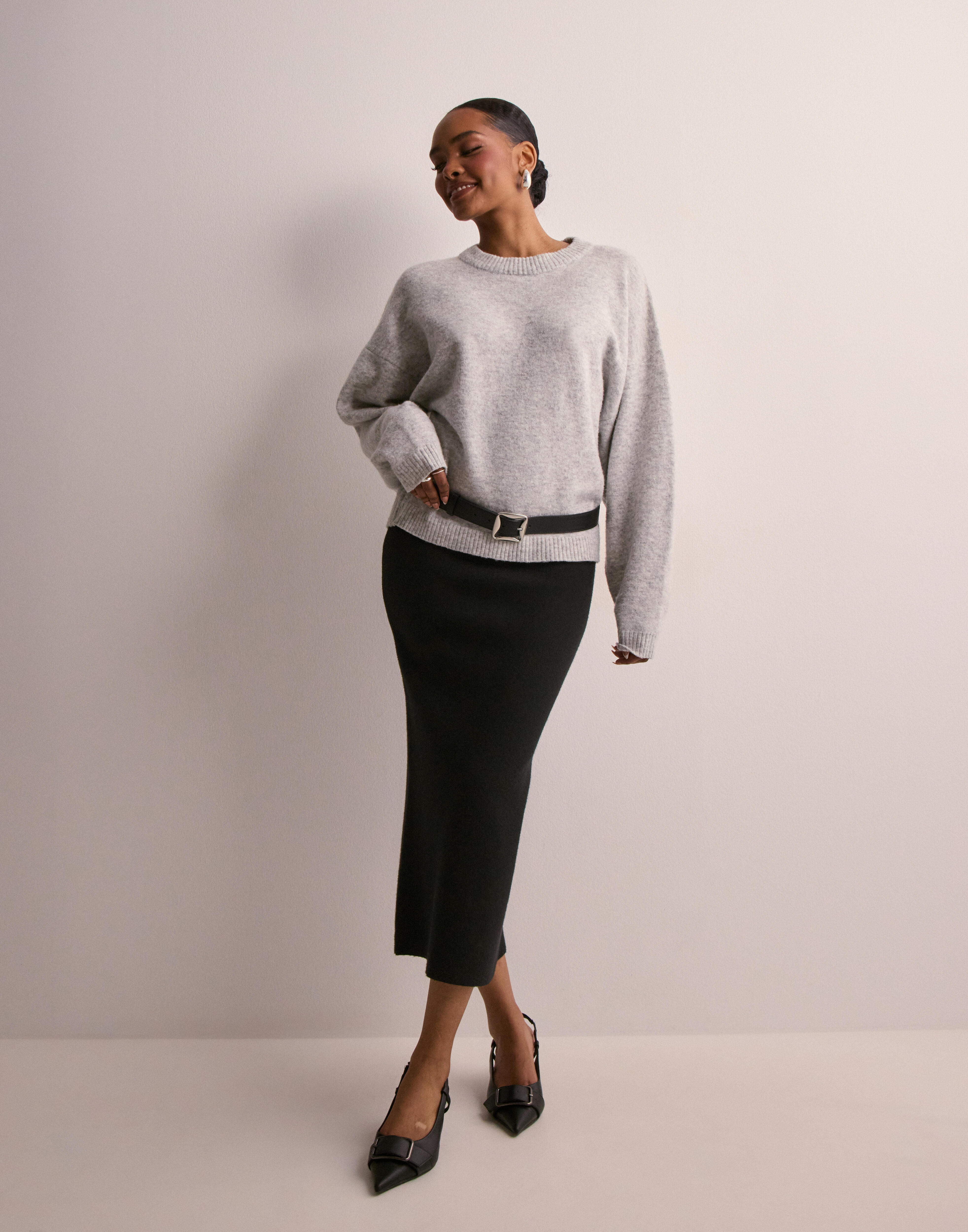 Buy OBJECT OBJREYNARD HW KNIT SKIRT NOOS - Black | Nelly.com