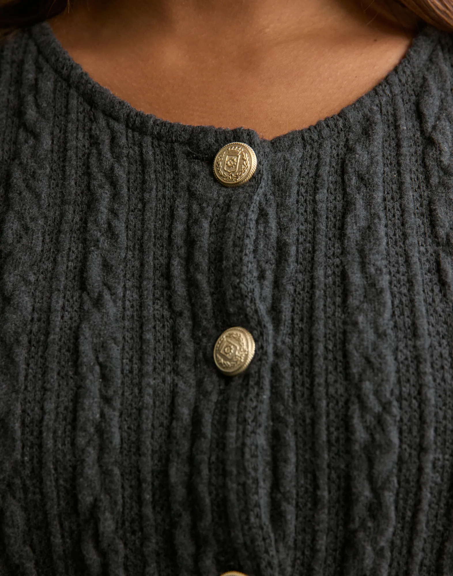 Nelly Collared Cardigan in Cotton Blue main image 0