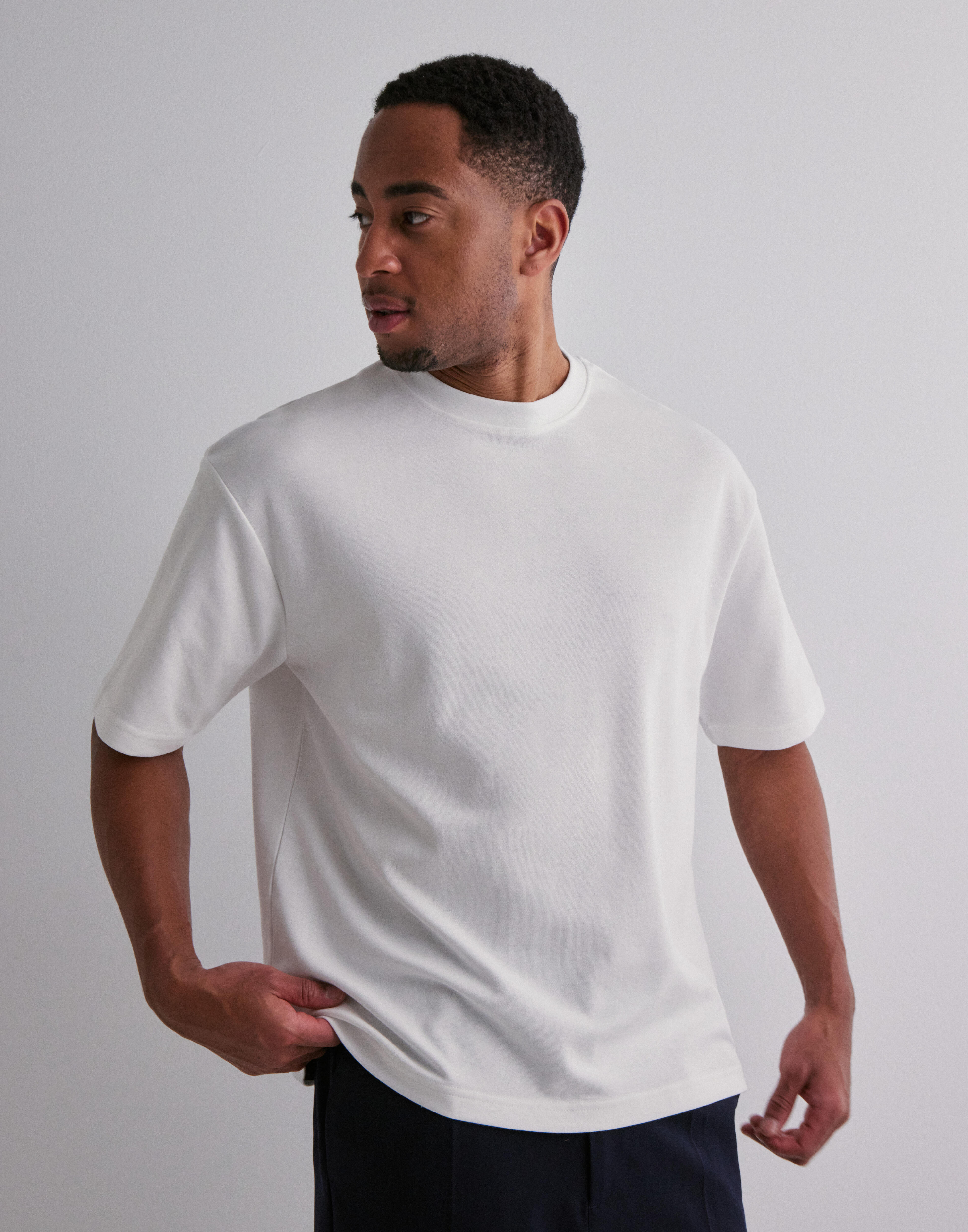Buy Selected Men SLHLOOSEOSCAR SS O-NECK TEE 3 PACK - Bright White