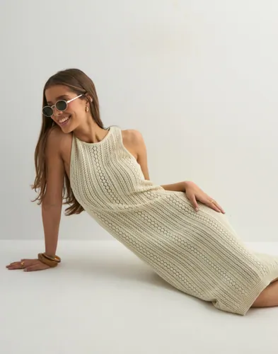 Pieces - Beige - Pcnuka Sl Knit Midi Dress Noos Bc