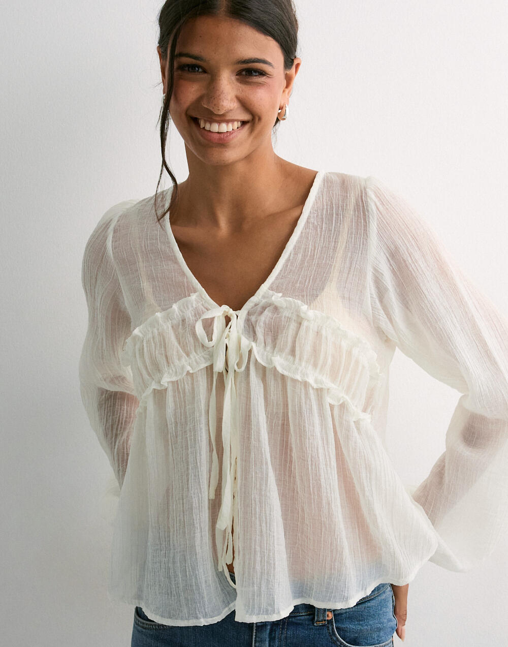 Buy Nelly Effortless Crincle Blouse - White | Nelly.com