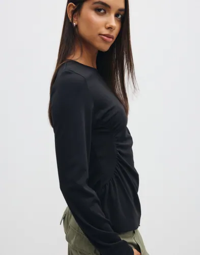 VERO MODA Vmcami Ls Boatneck Rouching Top Jrs långärmade t-shirt dam – bild 2