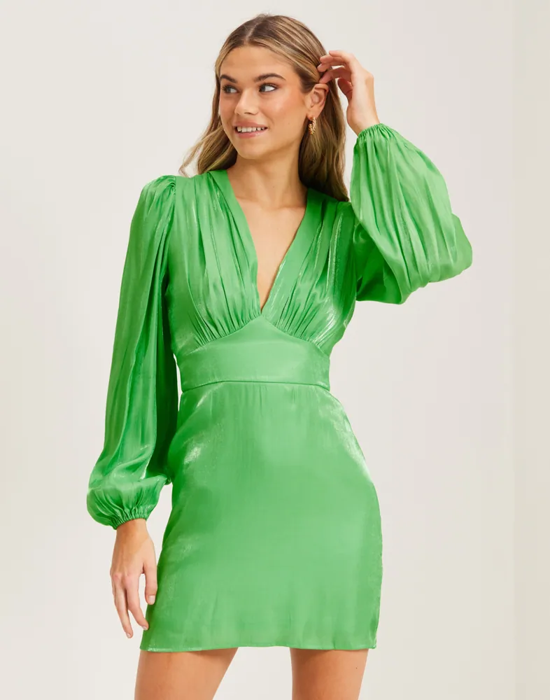 empire waist formal dresses plus size Plus Size Satin Maxi Dress with Pockets main image 1