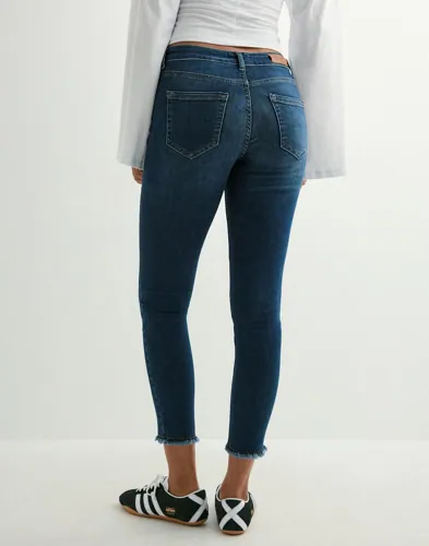 Only - Blå - Onlblush Mid Sk Ank Rw Dnm REA082 N