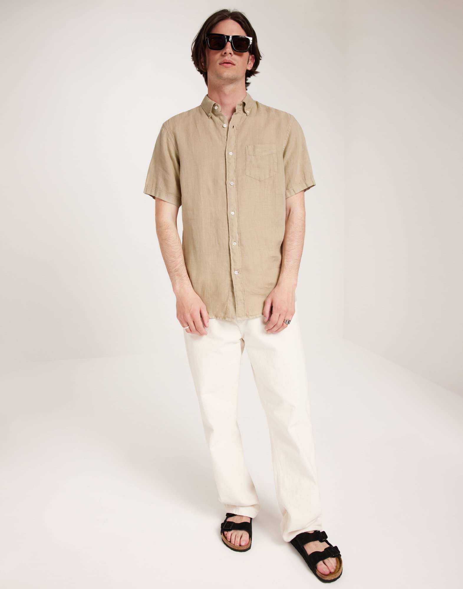 REG UT GMNT DYED LINEN SS SHIRT