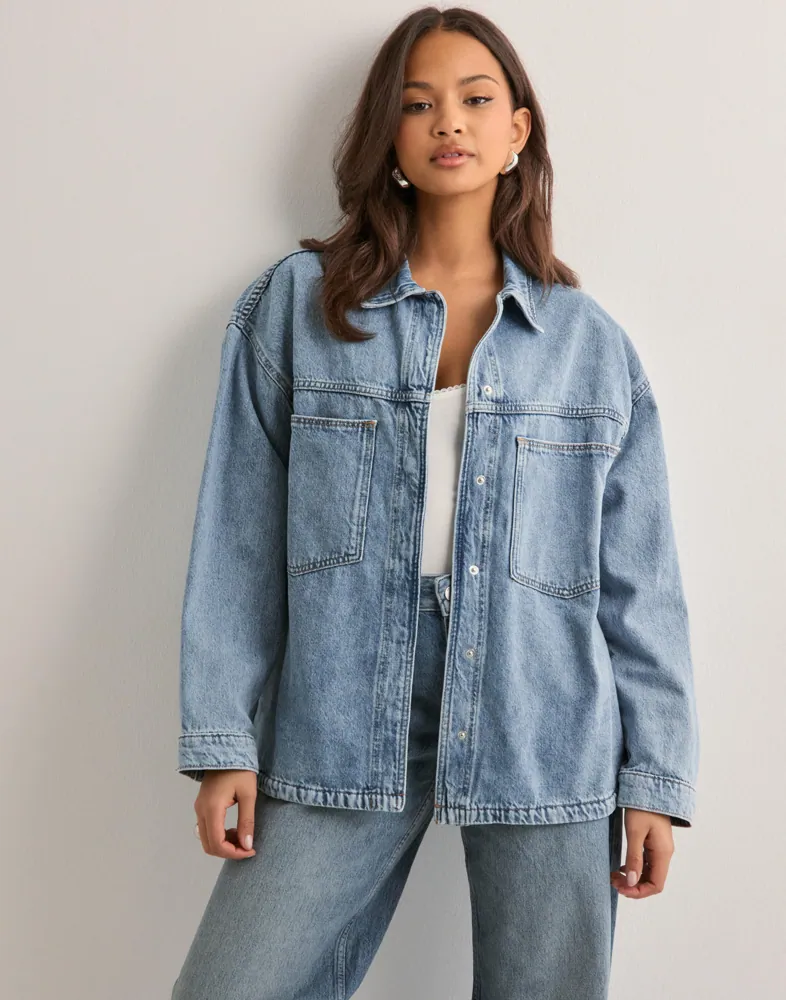 ONLY Camicia Jeans Donna Maniche Lunghe - Modello Grey DNM Azg Noos Onlemmie, Colore Grigio, Vestibilità Normale