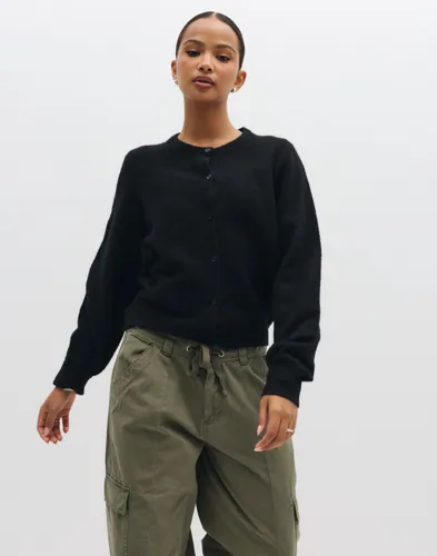 Nelly - Sort - Fuzzy Knit Cardigan