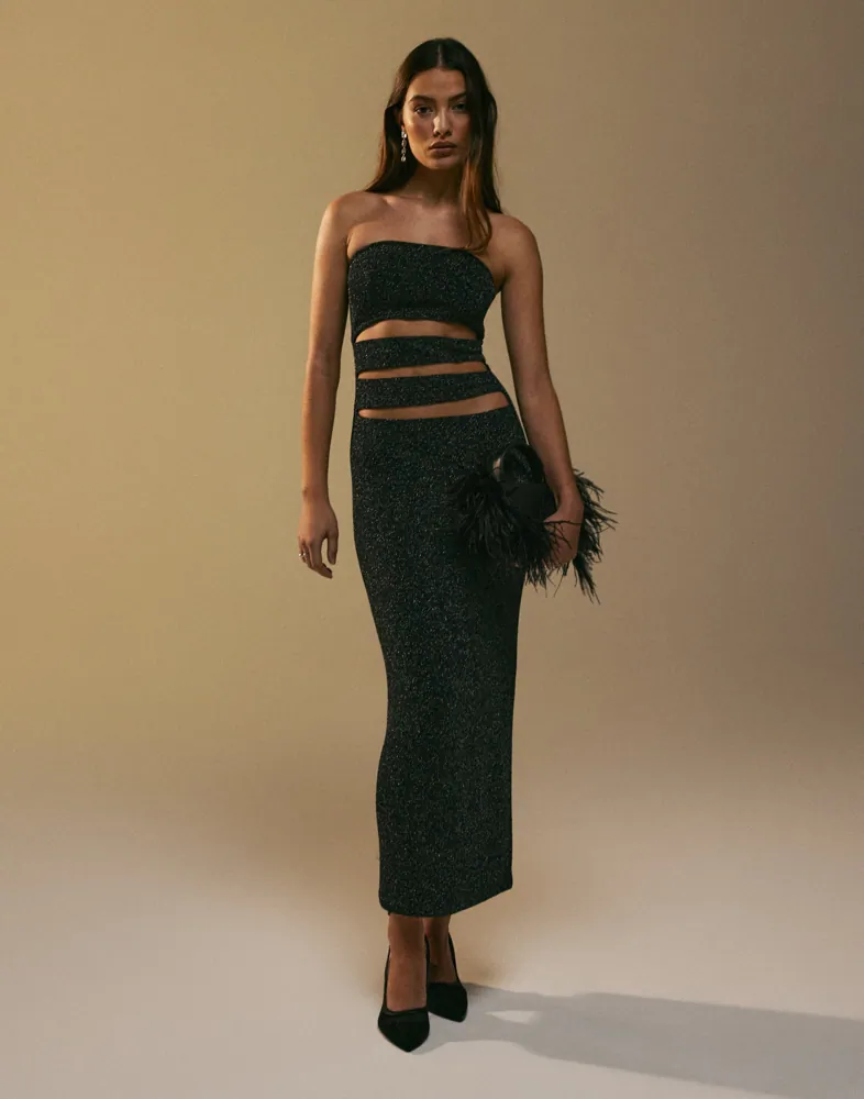 Buy Nelly Glitter Cut Out Dress - black/glitter | Nelly.com Buy Nelly Glitter Cut Out Dress - black/glitter | Nelly.com