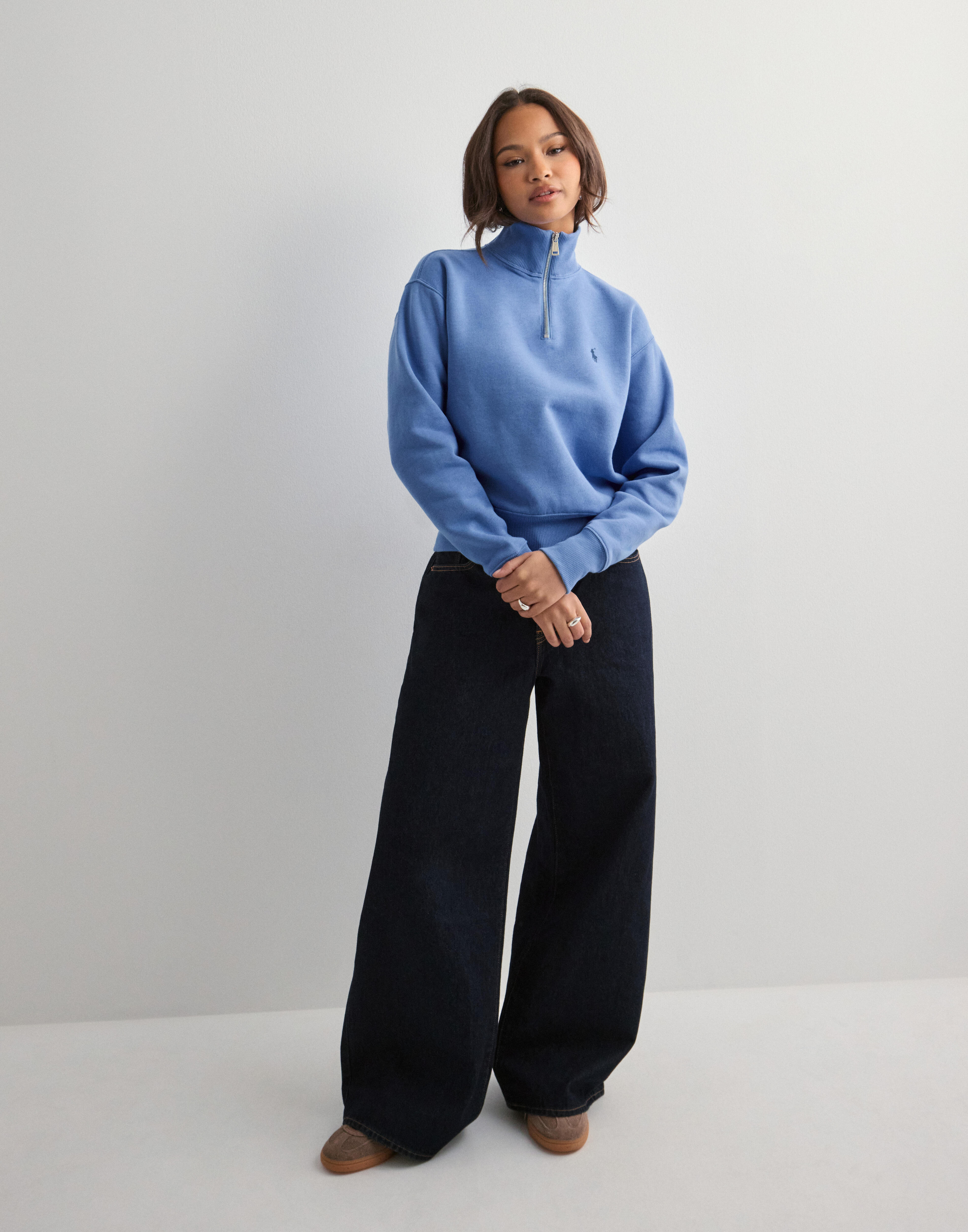 Buy Polo Ralph Lauren HLF ZIP-LONG SLEEVE-SWEATSHIRT - Blue