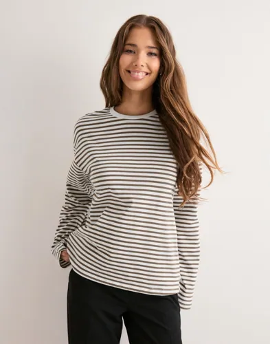 Pieces - Ternet/Stribet - Pcsadie Ls Top Noos