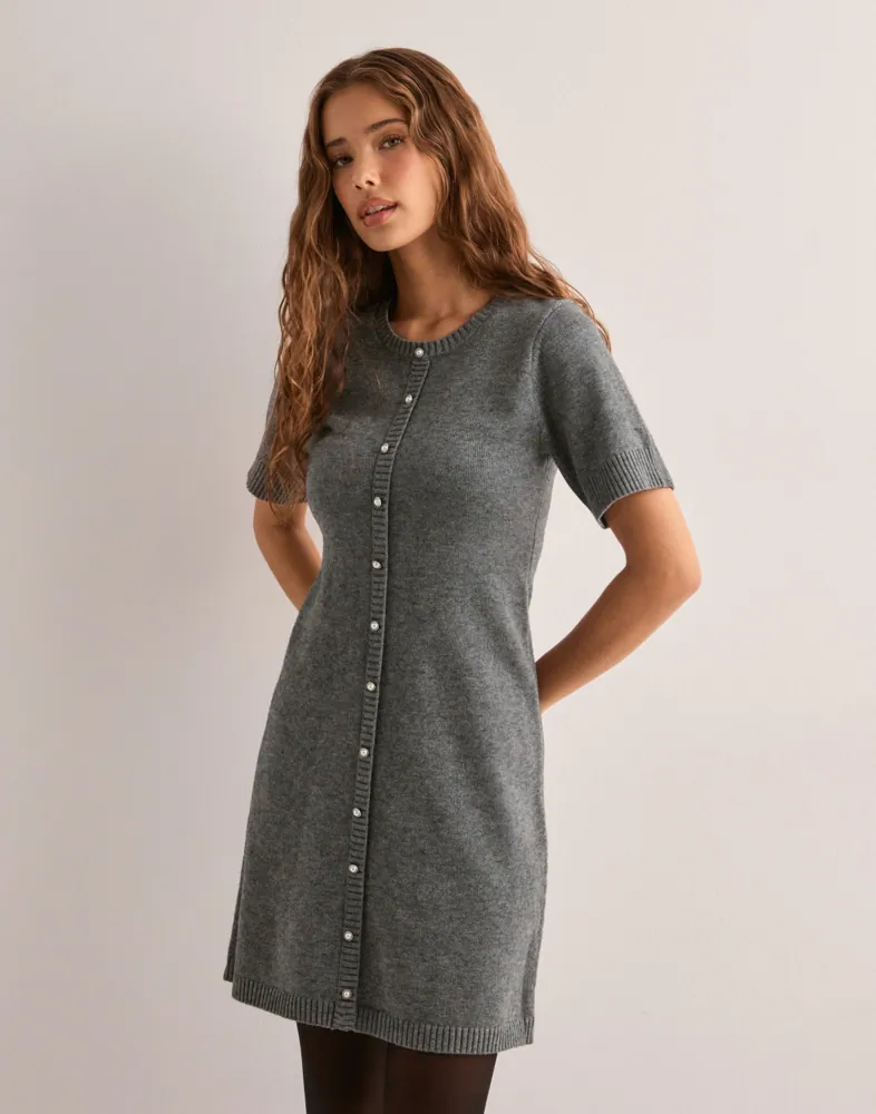 metallic mesh knit dress Petite Alexa Long Sleeve Metallic Knit Dress main image 1