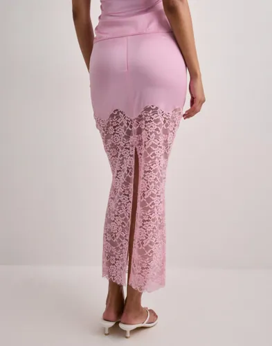 Nelly Satin Lace Skirt jeanskjolar dam – bild 2