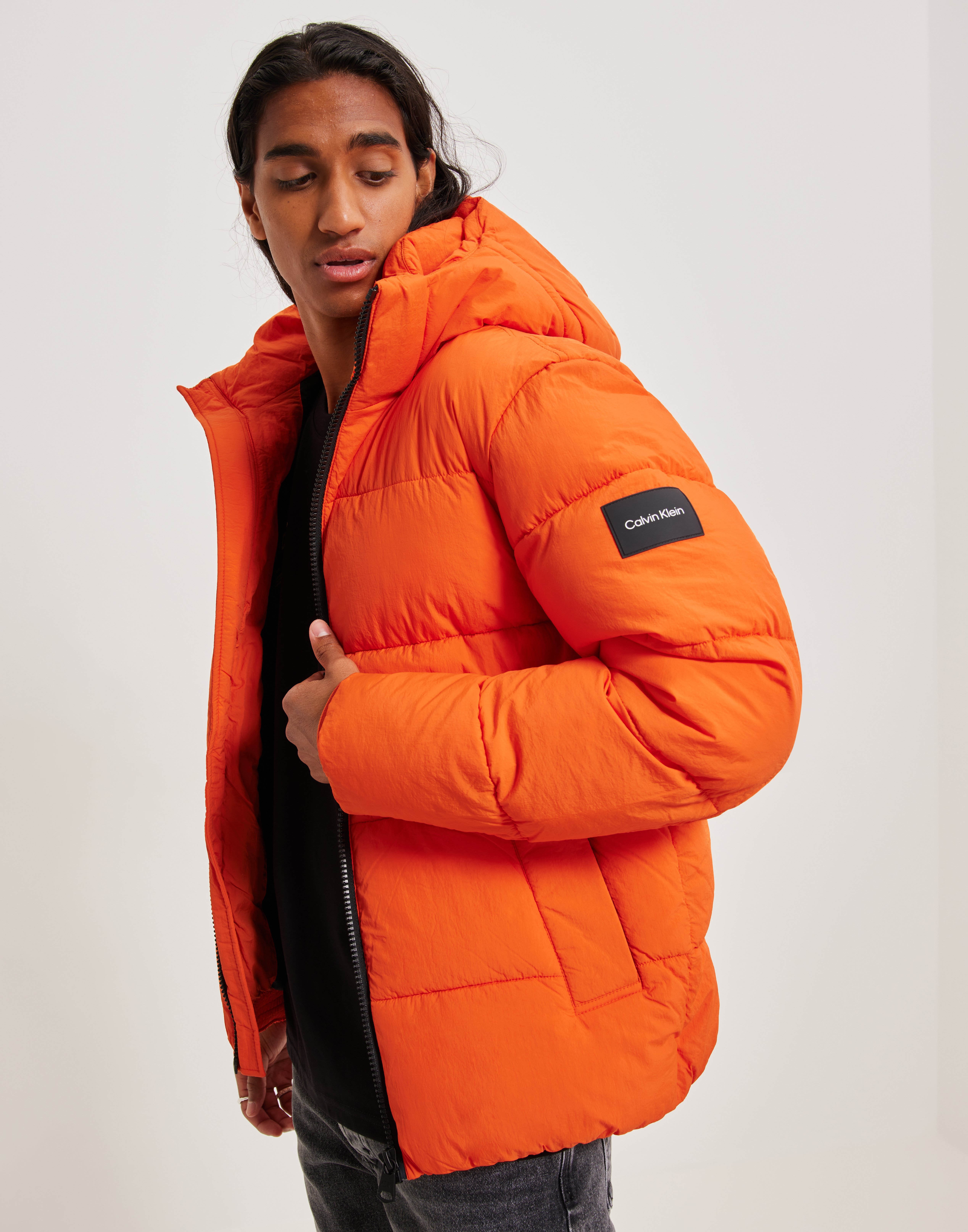 Calvin klein puffer jacket red hotsell