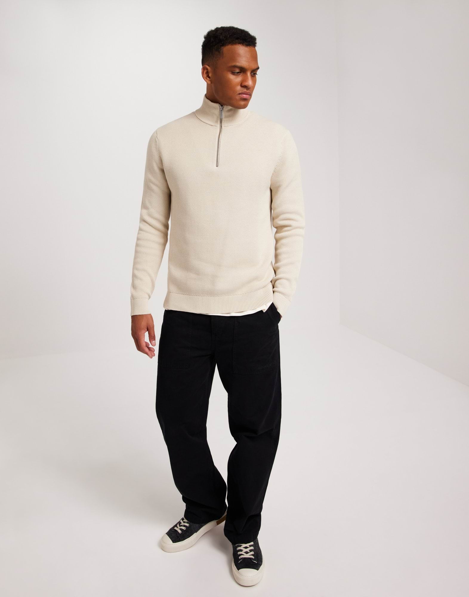 SLHDANE LS KNIT STRUCTURE HALF ZIP