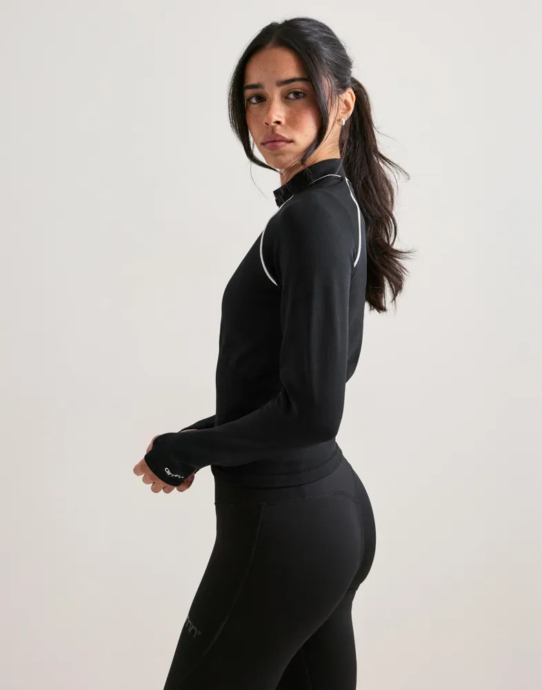 Aimn Shape Seamless Contrast Zip Ja hoodies dam – bild 2