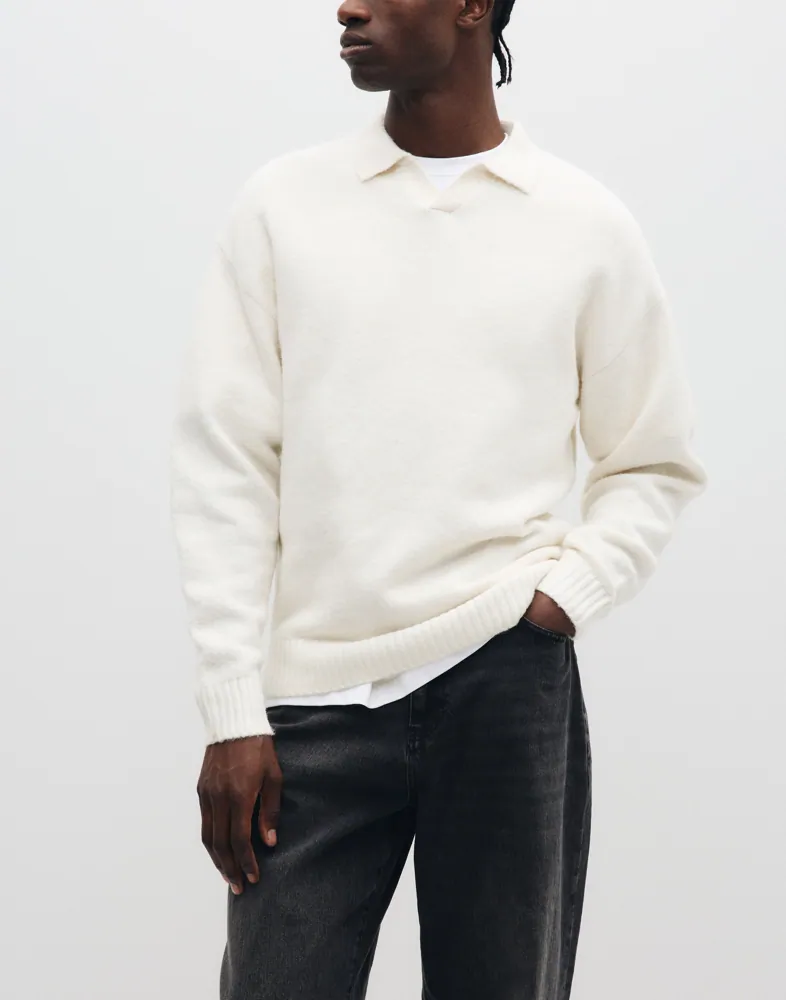 Jjesoho Ollie Knit Split Neck Sn Långärmad piké
