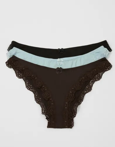 Nelly - Blå - Simplicity Lace Brief 3-Pack
