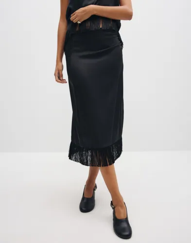 PIECES Pcanne Mw Frill Midi Skirt Wvn D2D midikjolar dam – bild 2