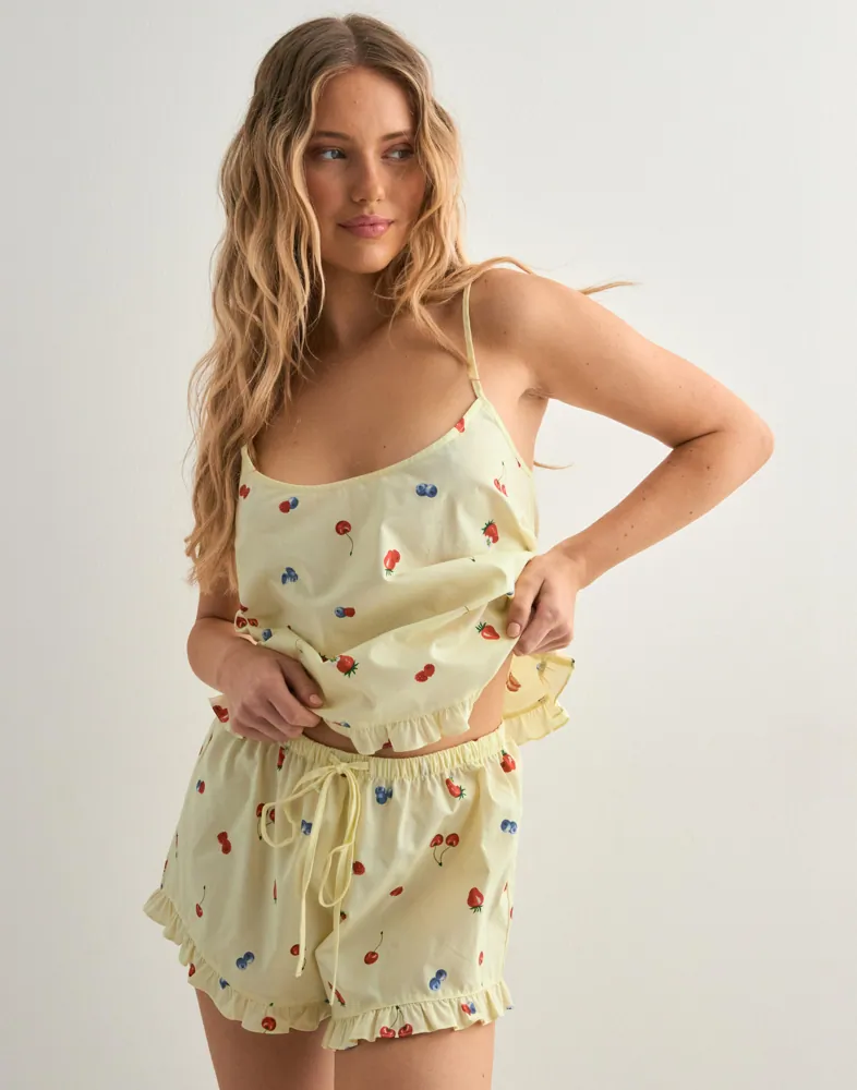 Hunkemöller Short Woven Ruffle Fruit pyjamas & nattlinnen dam – bild 2