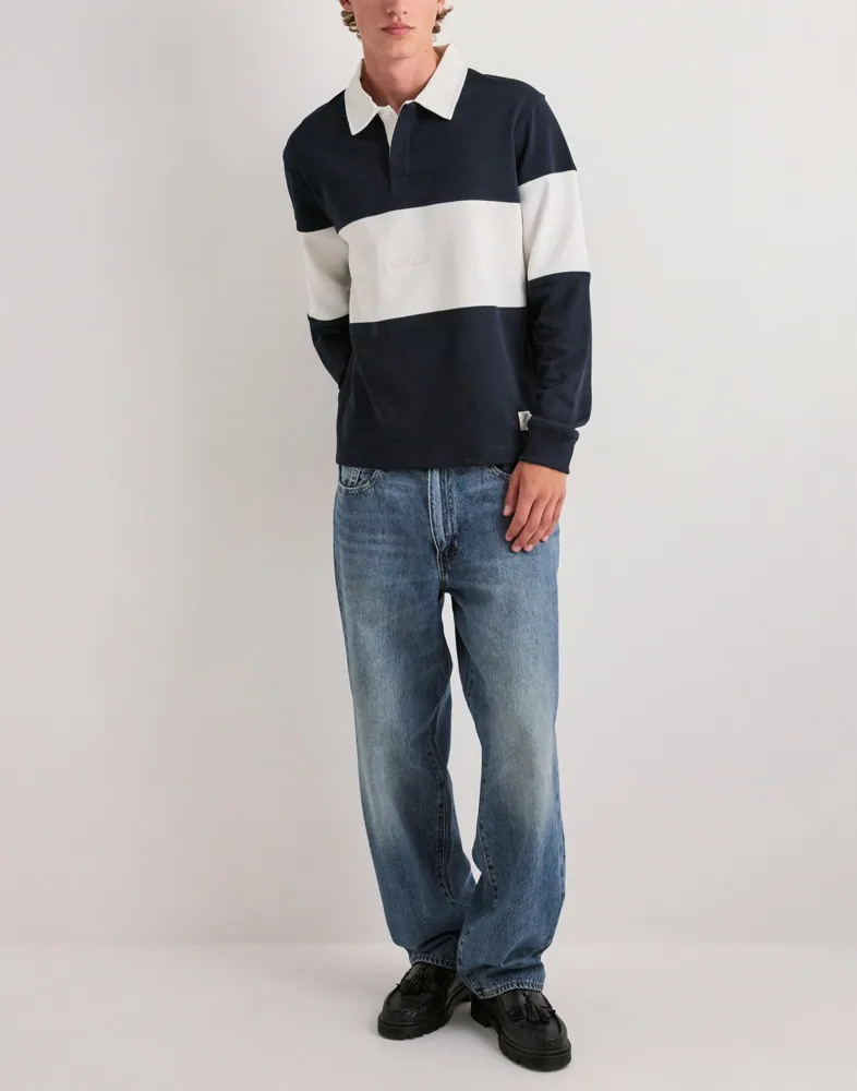 JACK & JONES Jorfrederiksberg Blocking Sweat Pol Långärmad piké pikéer herr – bild 2
