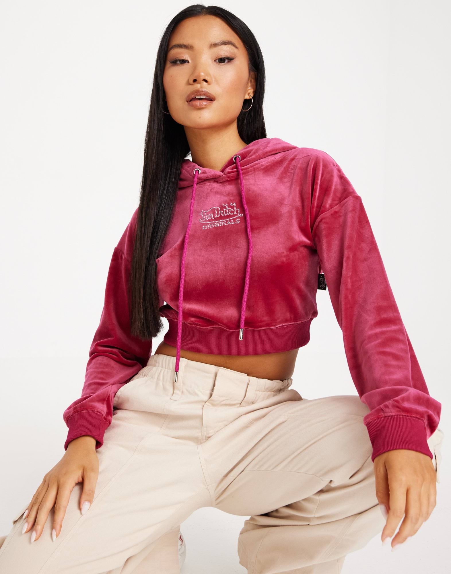 melt the lady cropped hoodie velvet set（Designers Remix Hoodie 