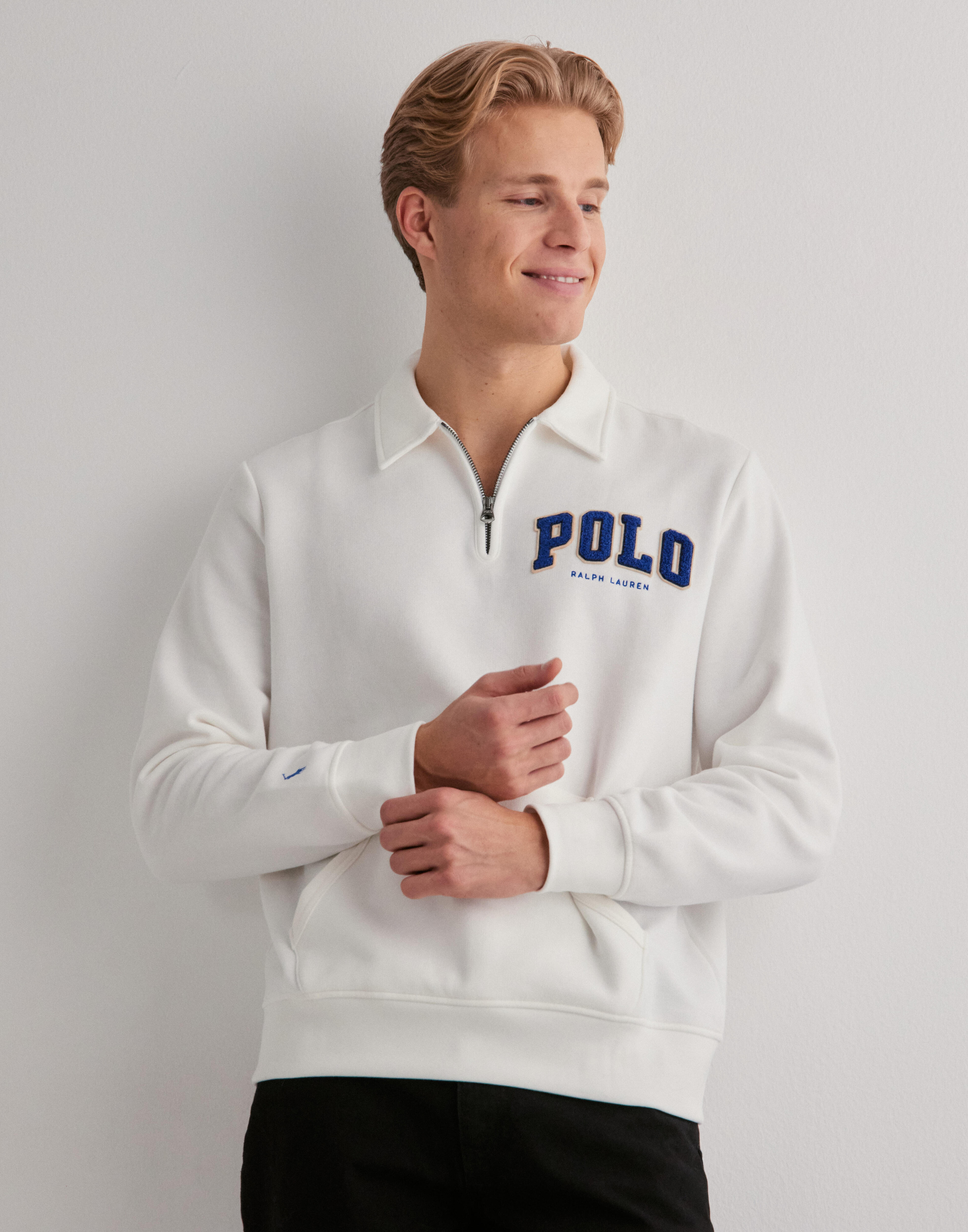 Polo Ralph Lauren LSHZM3-Long Sleeve-Sweatshirt Half zip Hvid