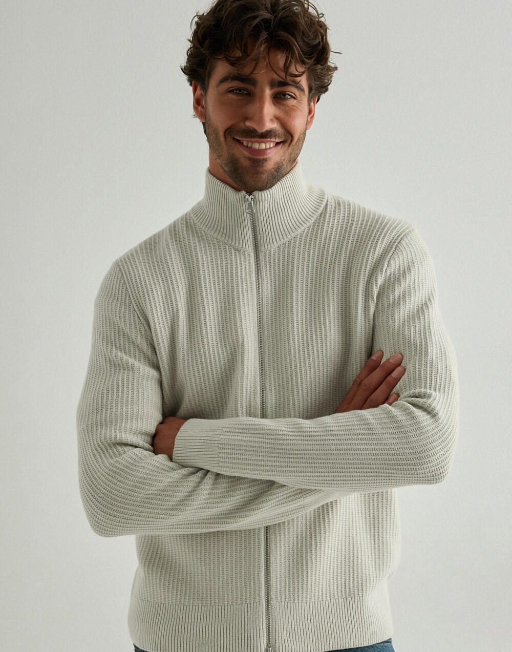 Buy Samsøe Samsøe Sadem zip cardigan 10490 - Silver Birch | NLYMAN