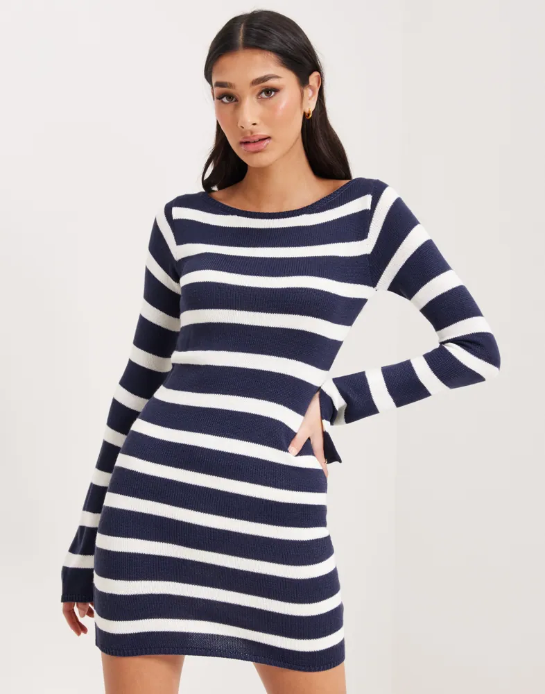 Buy Nelly Short Knit Dress - Blue/Striped | Nelly.com