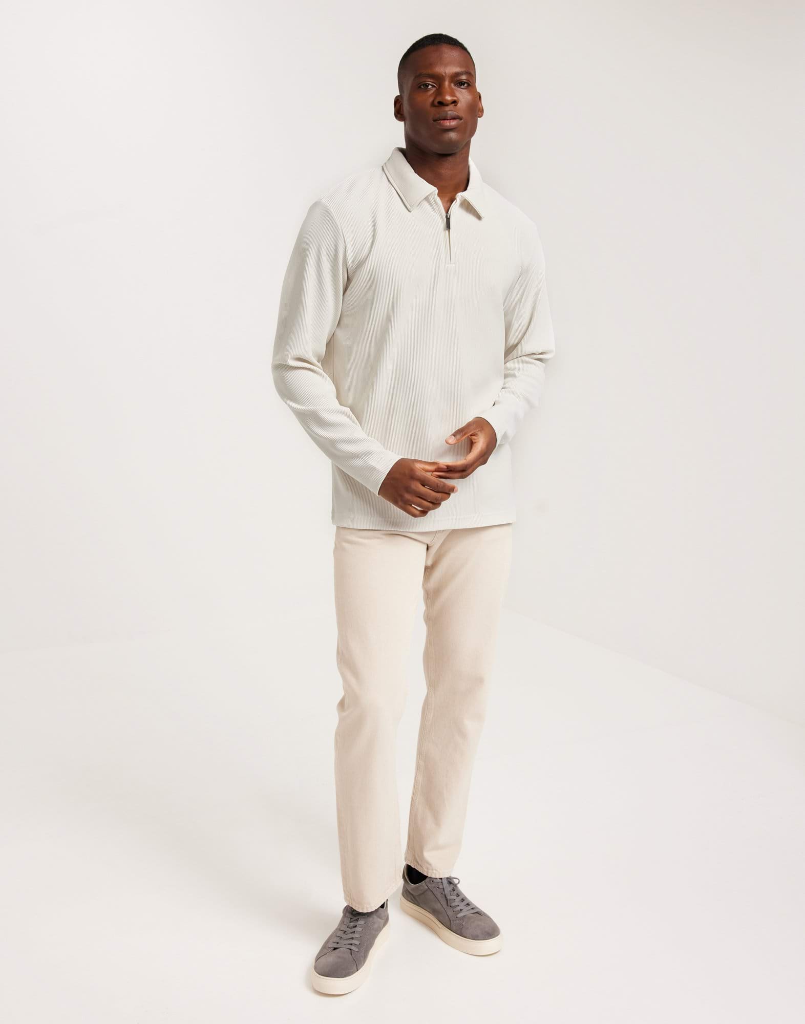 SLHRELAX-PLISSE HALF ZIP LS POLO EX