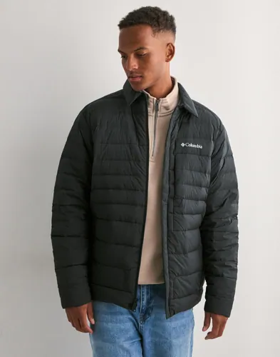 Svart dunjacka i shirt jacket-modell från Columbia med dragkedja