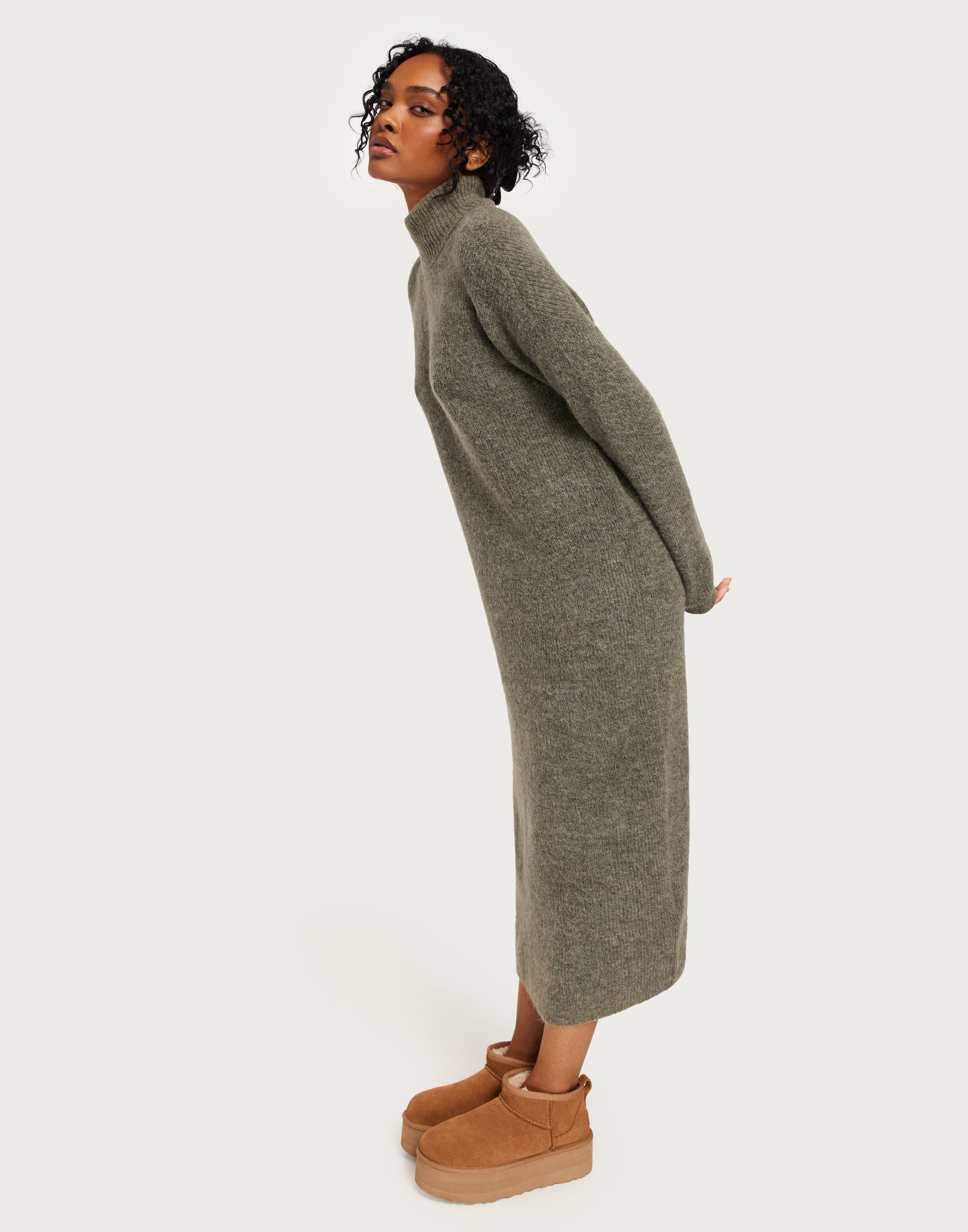 Slfgabriella Ls Knit New O Nec Steel Gray Detail Melange