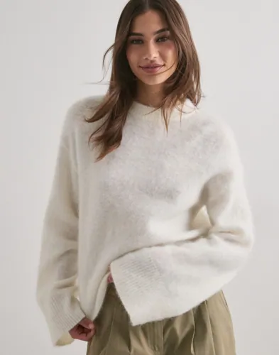 Nelly - Hvid - Mohair Blend Knit Sweater