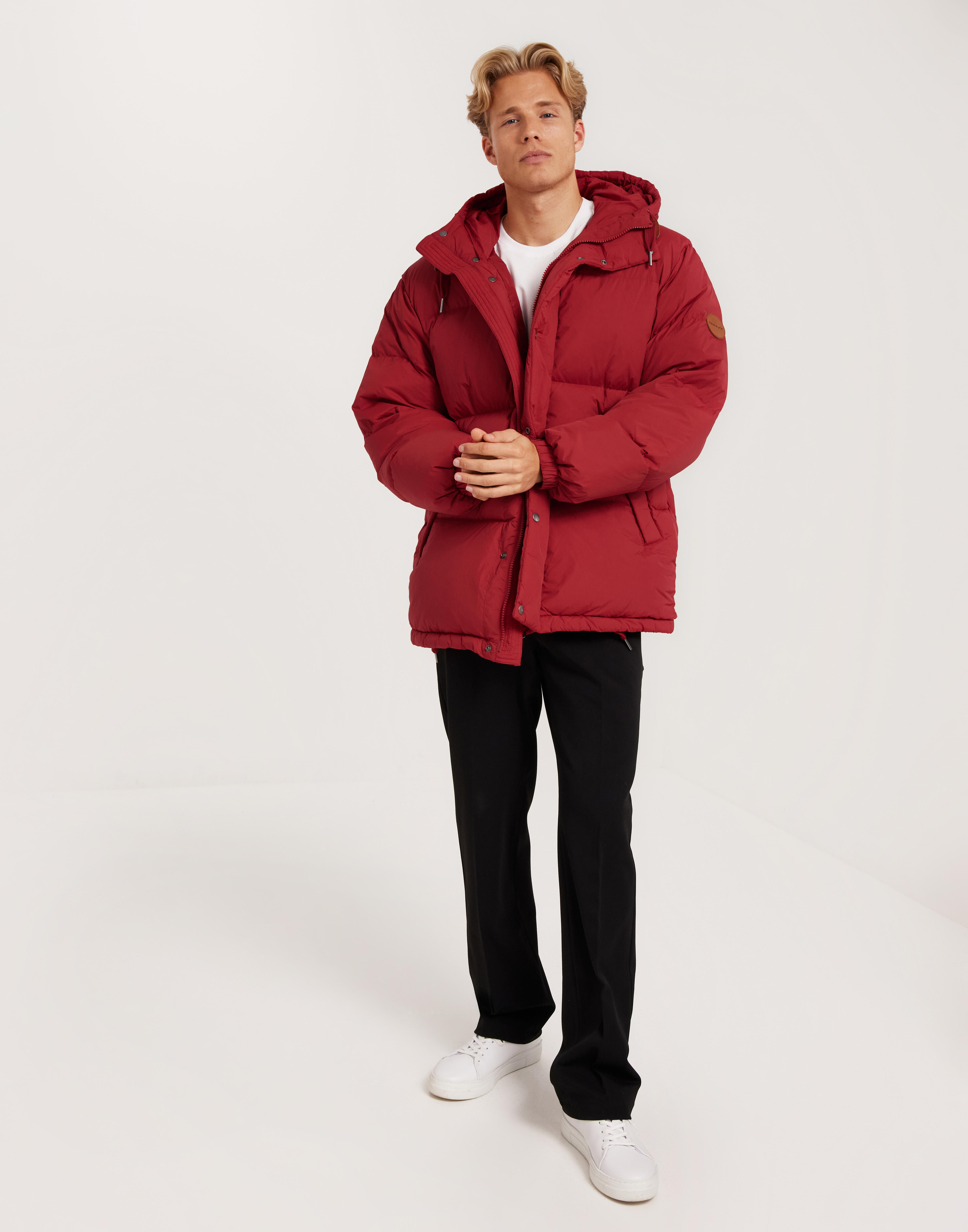 GANT Arctic Parka Uomo Taglia L - Piumino Rosso Con Cappuccio Impermeabile E Antivento