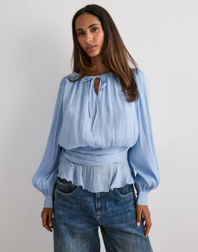 Vero Moda - Blå - Vmelisa Ls Detail Top Wvn Exp