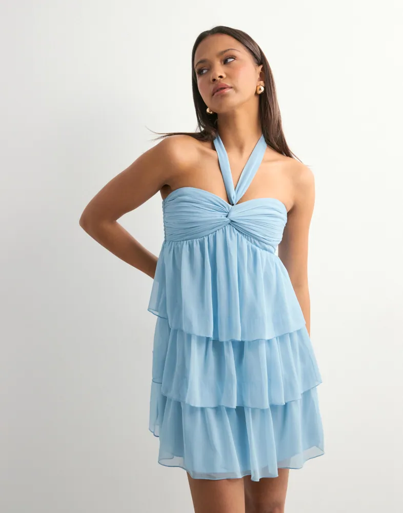 Buy Nelly Dreamy Frill Short Dress - Blue | Nelly.com