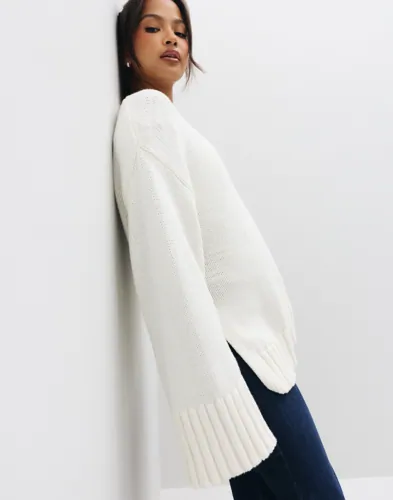 PIECES Pcanna Ls Oversize O-Neck Knit Bc stickade tröjor dam – bild 2