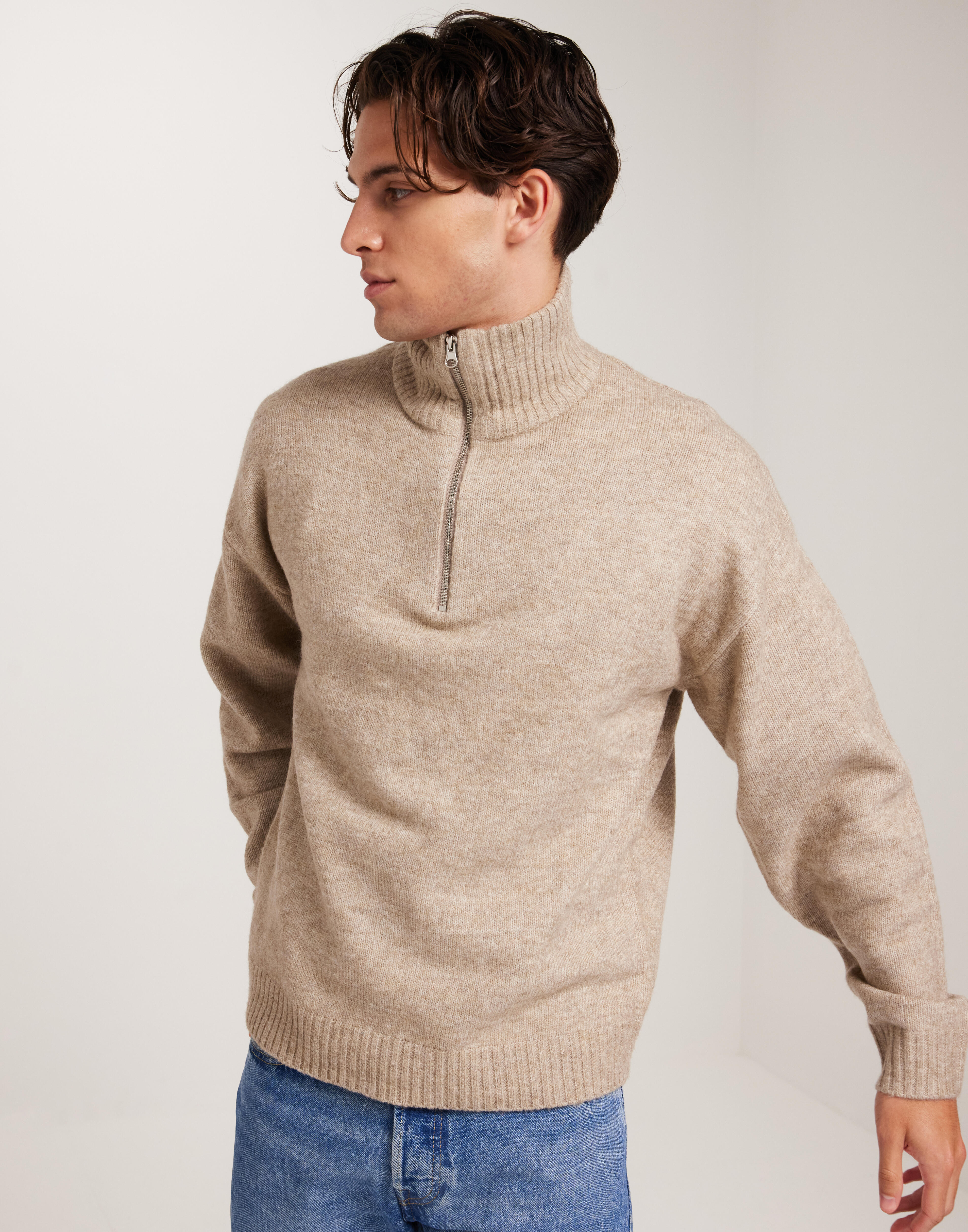 Buy Jack Jones JOROLLIE KNIT HALF ZIP SN Atmosphere NLYMAN