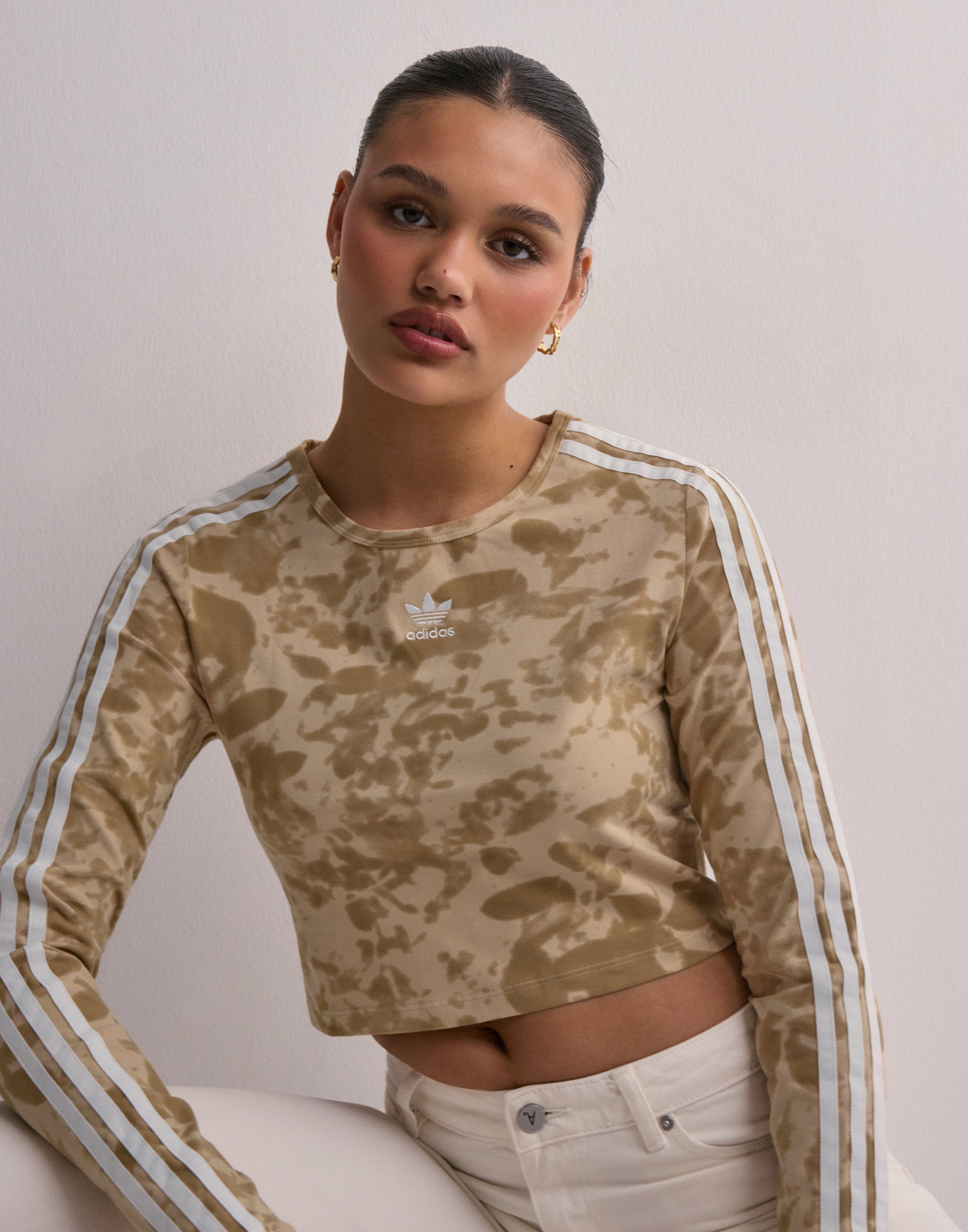 ☆adidas☆ AOP 3S Crop Top Beige Buy Adidas Originals AOP 3S CROP TOP - Beige | Nelly.com