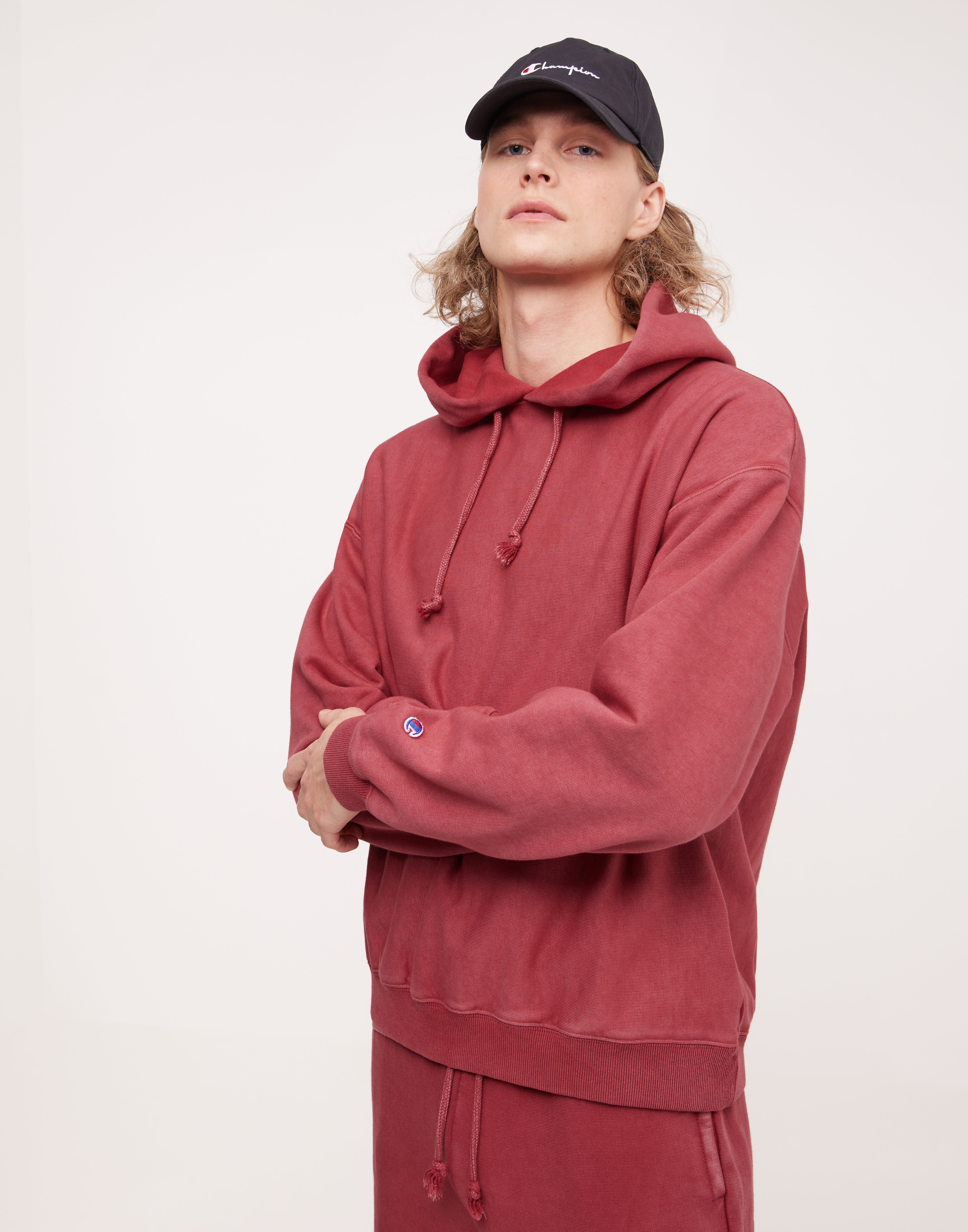 All red champion sweatshirt best sale