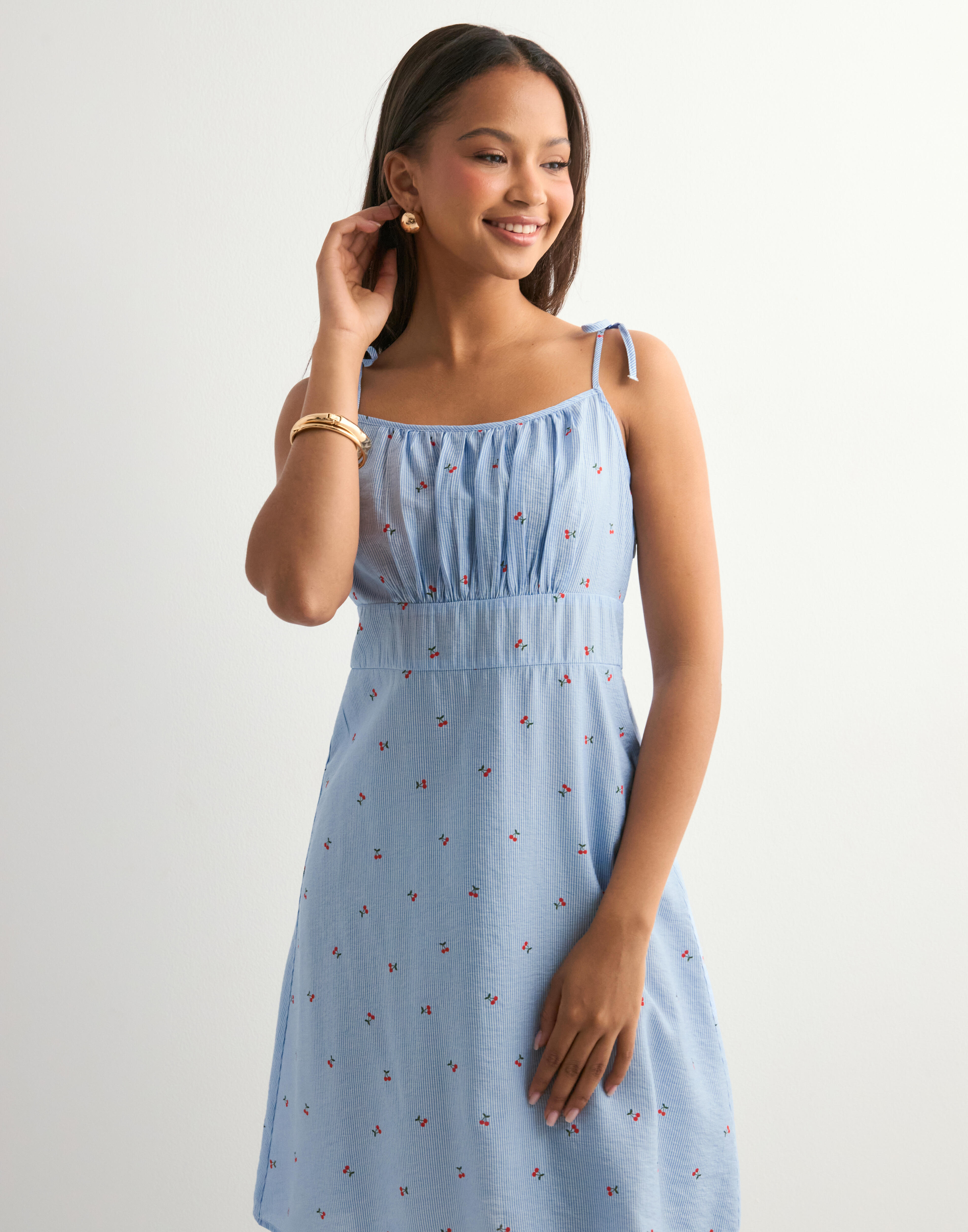 Vero Moda - Blå - Vmodette Sl Short Dress Wvn Ga